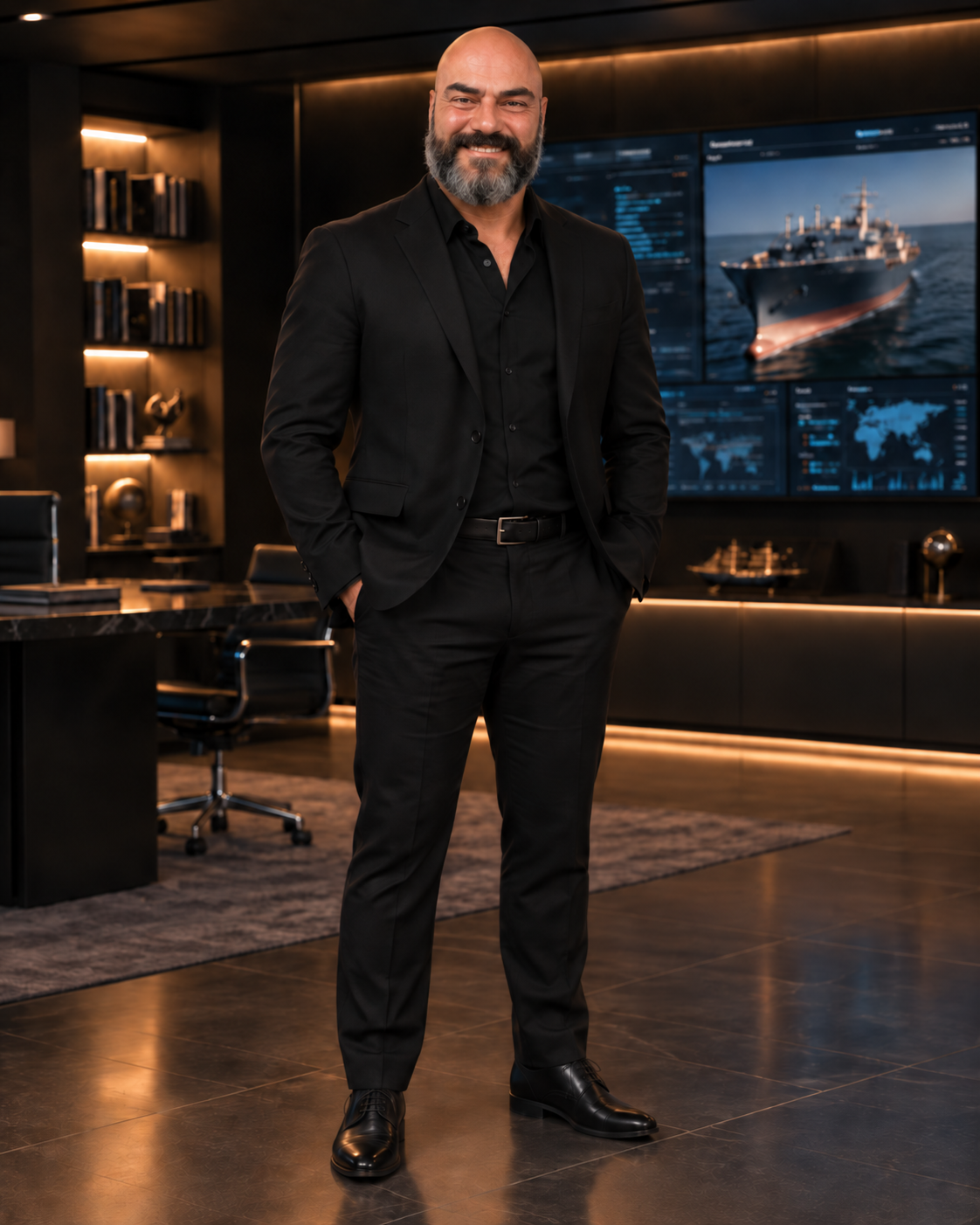 Anargyros Vourliotis in a maritime operations workspace